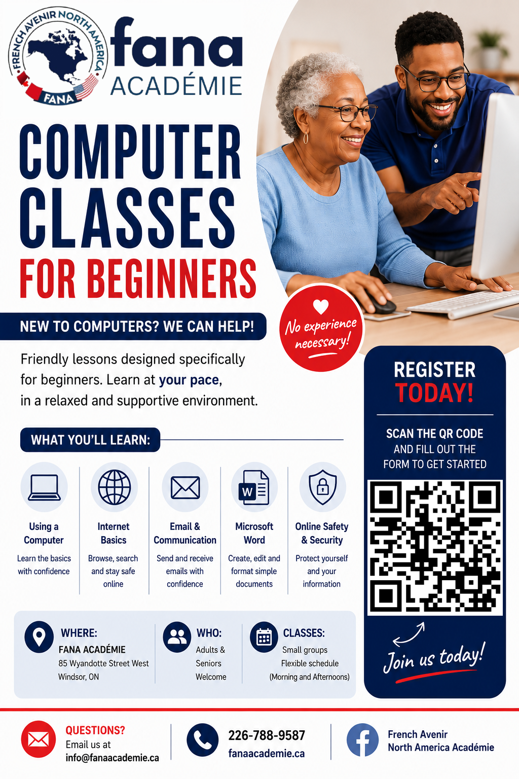 English computer course flyer