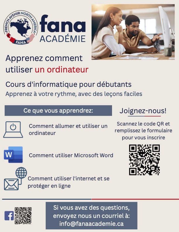 Affiche française du cours d'informatique