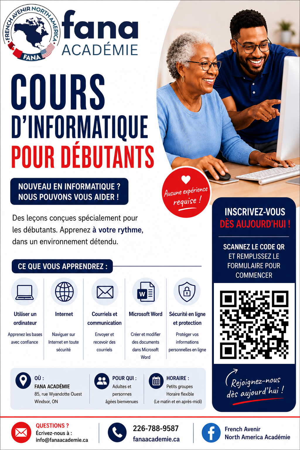 Affiche française du cours d'informatique